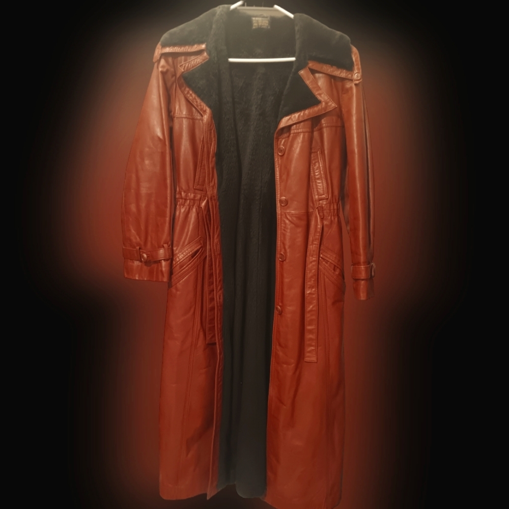 Woman's Real Genuine Leather Trench Coat